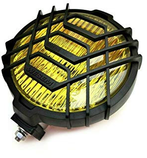 MelTruck® Gelb Rund H3 Halogen Nebelscheinwerfer mit Schutzgitter 12V Zusatzscheinwer mit Glühbirne