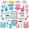 AIBAOBAO Decorazioni per Baby Shower Unisex, 30PCS Giochi per Baby Shower Puntelli per Photo Booth, È UN RAGAZZO e È UNA RAGAZZA Coriandoli Rivelare il Genere Decorazione Forniture