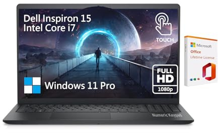 Dell Inspiron 15 3000 3530 Touchscreen Laptop Computer, 15.6 FHD Touch Screen Business Laptop PC, Intel Core i7 10-Cores, 32GB RAM 1TB SSD, Windows 11 Pro, Lifetime Office, Numeric Keypad Webcam USB-C