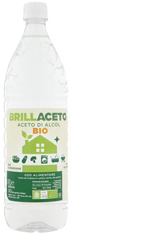 Ponti BRILLACETO BIO Aceto di Alcol, Aceto di Alcol Biologico ideale per conservare e per pulire, Aceto di Alcol ad uso alimentare ma adatto anche alla pulizia, 1 bottiglia da 1l