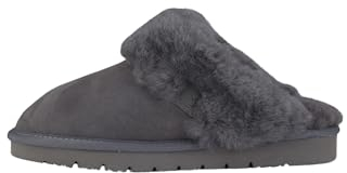 Rohn Moden Lammfell Pantoffel Slipper Talea, Hausschuhe für Damen aus echtem Fell in Premiumqualität (36 EU, grau, numeric_36)