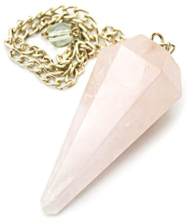 DOJA Barcelona | Pendolo Quarzo Rosa | Pendolo con 7 Pietre e Cristalli Chakra + Quarzo Rosa Pietra Naturale | Pendolino Divinazione, Pendolo Radioestesia, Meditazione, Equilibrio Reiki, Esoterismo