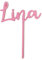 Personalisierter Cake Topper aus Acryl mit Wunschname (Pastell Rosa)