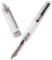 Natami Fountain Pen Fine Nib Transparent Clear Ink Converter Smooth Flow Rose Gold Trim Gift Leather Pouch Platinum Calligraphy (Crystal with Silver Trim)
