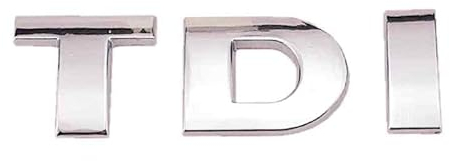 AUTOZOCO TDI-Metall-Emblem, TDI-Emblem, passend für hinten, selbstklebend, kompatibel mit Golf VW Polo GTI Passat B5 B6 Touran, Metall, alle Buchstaben in Silber