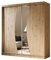 ALTDECOR Kleiderschrank mit Spiegel und Schiebetüren, kugelgelagerte Führungsschienen und Aluminium-Leisten - VOXI - 200 cm Eiche Artisan