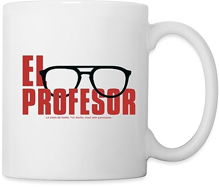 Spreadshirt Haus des Geldes - La Casa De Papel - El Professor Tasse, One size, Weiß