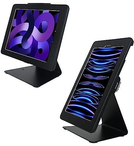 DDSHOW Desktop-Diebstahlsicherungs-Kiosk-Ständer für 11 Zoll iPad Pro & 11 Zoll iPad Air 5 (2022), iPad Air 4 (2020), außer 2022 iPad 11 Zoll, mit Schloss und Schlüssel, Flip & 360° drehbares Design