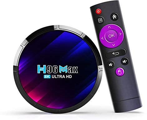 Android 13.0 TV Box, H96 Max DDR4 4 GB RAM 64 GB ROM Quad-Core 64bit WiFi6 Dual 2.4G/5.8G WiFi Ethernet BT5.0 8K HDR10+ lettore USB 3.0 Ultra HD
