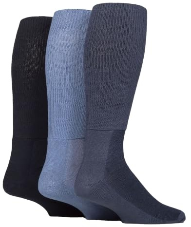 IOMI 3er Pack Kniestrümpfe Diabetiker Socken Ohne Gummi Extra Weit Bambus Diabetikersocken | Gesundheitsstrümpfe für Geschwollene Füße