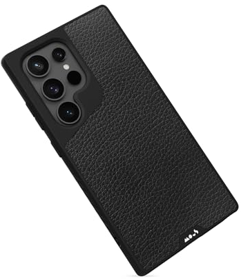 Mous - Hülle für Samsung Galaxy S24 Ultra - Schwarzes Leder - Limitless 5.0 - Handyhülle S24 Ultra MagSafe-Kompatibel Case - Schutzhuelle