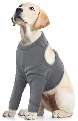 Dog Leg Protectors, Dog Sleeves Stop Licking Post Surgery Onesie Keep Wound Clean and Dry(Grey, L)