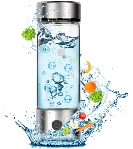 Fakllod Hydrogen Water Bottle, Portable Rechargeable aquahealth Hydrogen Water Generator, Hydrogen Water Ionizer Machine, with SPE/PEM Technology, for Home Office Travel Fitness Drinking