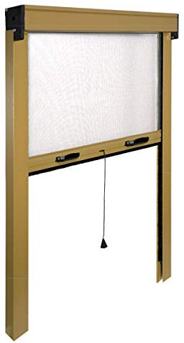 eacommerce - Zanzariera Verticale a Rullo in Fibra di Vetro e Telaio in Alluminio | Avvolgimento Automatico | Adattabile e Riducibile | Facile Installazione, Bronzo, 100x170H cm