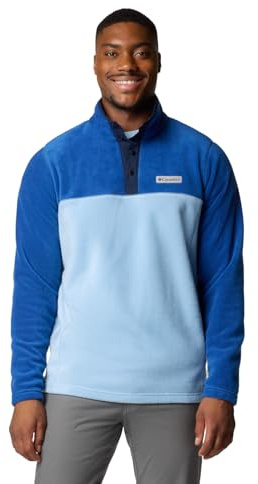 Columbia Men's Steens Mountain Half Snap Pullover Jacket, Ripple Blue/Mtn Blue, X-Large