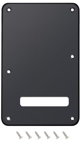 Banworks Electric Guitar 1 Ply Backplate 6-Hole Trem Tremolo Cover for USA/Mexican Standard Strat ST JT/HGB-01 Matt Black