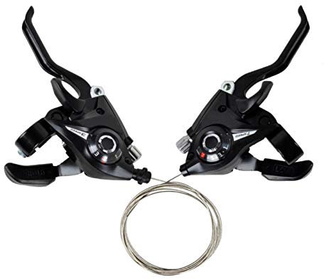 Dranng 1 Paioleve del Cambio del Freno della Bici,Indicatore di Marcia Cambio velocità Cambio 3x7/ 3 X 8 velocità Cambio Cambio Destra/Sinistra Adatto per Mountain Bike Pieghevole