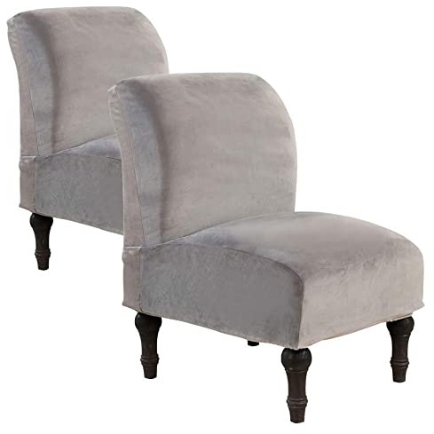 Mswborml E,2PCS, Samt Hussen für Cocktailsessel Ohne Armlehne, Abnehmbar Bezug für Cocktailsessel Ohne Armlehnen, Universal Sofabezug Ohne Armlehnen 1 Sitzer Waschbare Sesselschoner für Hotel Cafe