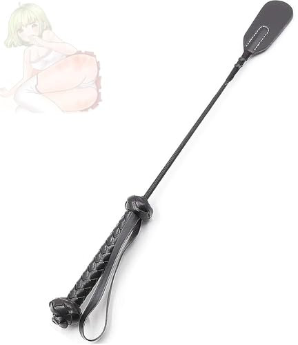 1 fouet à pagaie en cuir noir, accessoires de jeu de rôle