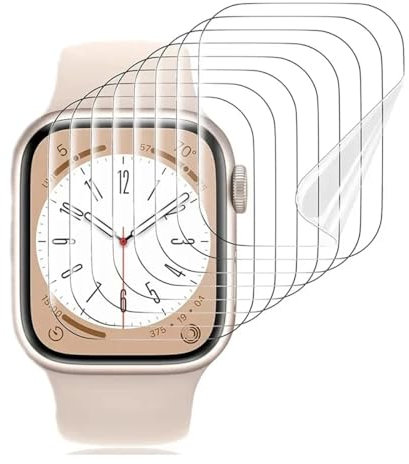 SRSRROP 5 Pezzi Pellicola Protettiva Compatibile per Apple Watch Series 9/8/7 (45mm),Facile Installazione, HD Trasparente TPU Pellicola,Sensibile al tatto, Senza Bolle