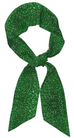 EZDLOWVBA Grüne Pailletten-Glitzer-Druck-Designs, Satinkopf, Haar, Handtasche, Griff, Highlights, Schal, Krawatte, Schwarz , One size