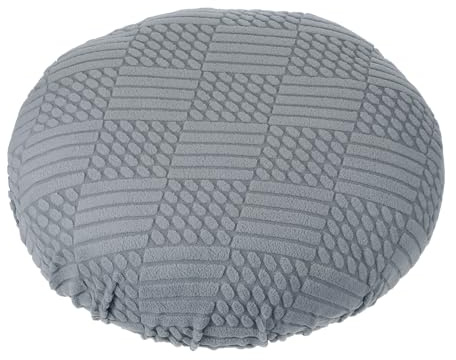 PATIKIL Elastischer Hockerbezug Rund (Durchmesser 36-45cm), Dunkelgrau | Waschbarer Sitzkissenbezug für Hocker & Stühle, Dehnbarer Barhocker Schonbezug