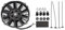 Nicear Ventilateur de radiateur électrique mince 7 12 V 80 W - Ventilateur de moteur universel à pales incurvées avec kit de montage ABS noir pour voitures, camions et systèmes CVC