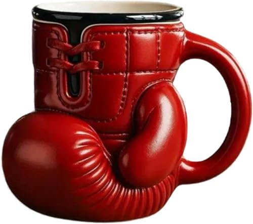 XINGBEI Boxing Coffee Mug, Boxing Glove Mug, 3D Red Gloves Shaped Sports Cup, Red Boxing Gloves Mugs for Home Kitchen Office, Creative Sports Themed Mugs, Gift for Men - 500ml