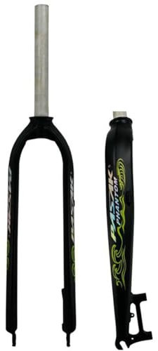 KANGXYSQ Fourche À Suspension pour VTT 700C/26/27,5/29 Fourche Rigide Tube Droit 1-1/8 Alliage D'aluminium Vélo De Route Fourche Avant Quick-Rack 100 Mm Frein À Disque(Matte Green,29in)