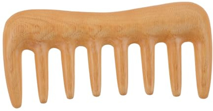 FRCOLOR Holz Kopfhautmassagegerät und Entwirrungskamm für Reisen Handlicher Kopfhautkamm mit Massagefunktion aus Natürlichem Holz für Entspannende Kopfhautpflege