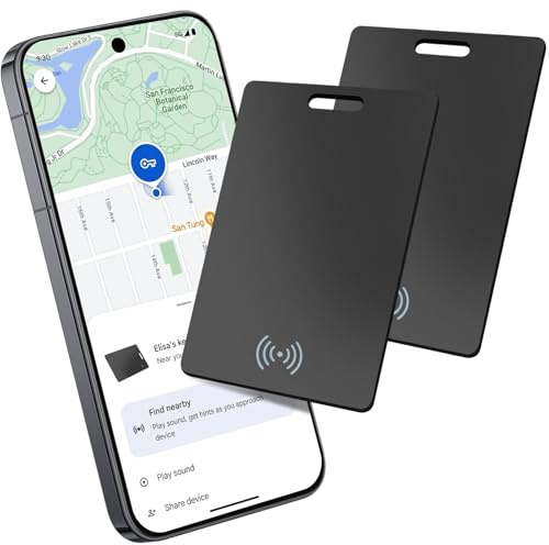 RUIZHI Android Smart Tracker 2er, Funktioniert mit Google Find My App, 1.8mm Wallet Trackers Unterstützt kabelloses Laden & IP68 Wasserdicht, für Schlüssel, Nicht verfügbar für Huawei