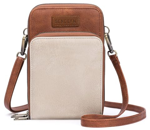 SENDEFN Borsa a Tracolla da Donna Piccola, Borse per Telefono Cellulare con Cerniera e Cinghie Regolabili Staccabili, Borsa Porta Cellulare a Tracolla per Cellulari Sotto i 7
