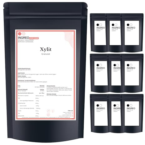 Xylit Granulat (Birkenzucker) 100 % reiner Zuckerersatz ohne Zusätze Zahnfreundlich kalorienreduziert Low-Carb-geeignet Abgefüllt in Hamburg xylit birkenzucker zucker (10kg (10X1kg))