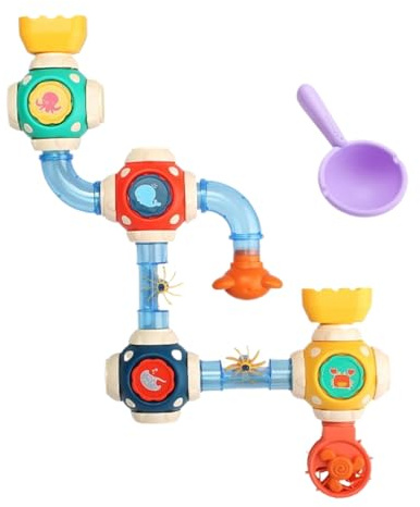 Tyinerc Wandbadspielzeug - Wasserleitung Kleinkinder Bad Spielzeug | Für Kinder Mädchen Ab 3 Jahren Kindergarten Krippe Kindertagesstätte Outdoor Schwimmbad Badezimmer