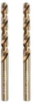 Duraherra Cobalt Drill Bits Set 10mm 2-Pieces, M35 HSS Metric Jobber Drill Bit Set with Plastic Case for Stainless Steel, Metal, Aluminium, Tile, Wood, Plastic and Iron