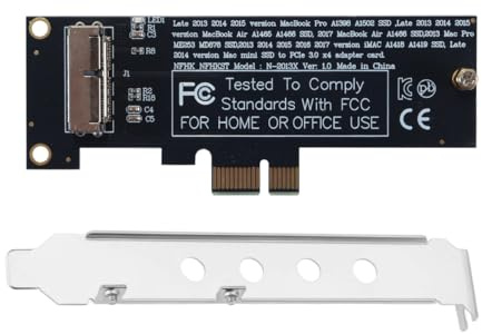 Gurtt Adattatore per scheda di conversione SSD da PCI-E 1X a 12+16 pin con lamiera metallica compatibile con Mac Pro Air 2013-2017 A1493 A1502 A1465 A1466