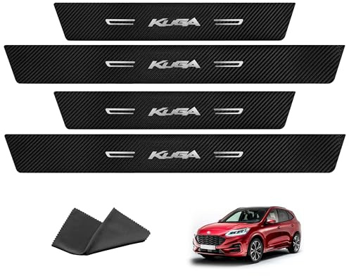 Auto Einstiegsleisten Schutz für Ford Kuga 2019-2025, Türschweller Lackschutzfolie Aufkleber, Kohlefaser Leiste Tür Schritt Platte Abdeckung, Anti-Scratch Styling Tuning Zubehör 4 Stück