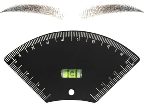 Righello per modellare le sopracciglia, strumento di simmetria ad alta precisione per il trucco con design in acciaio, calibro professionale per modellare le sopracciglia, ideale per casa, salone