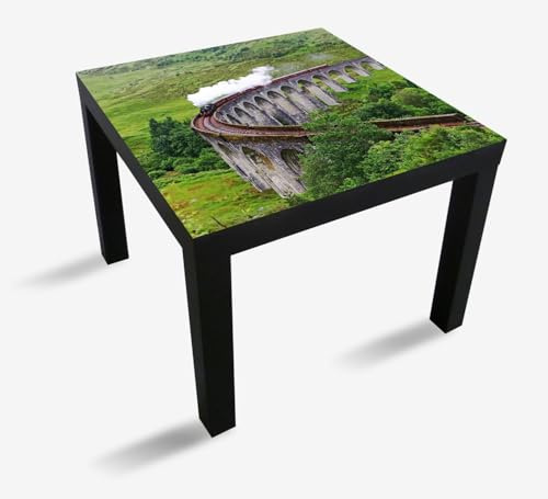 Wallario Möbelfolie selbstklebend/Aufkleber, Tischfolie geeignet für IKEA Lack Tisch - Möbeldeko Dampfzug auf Viadukt in 55 x 55 cm