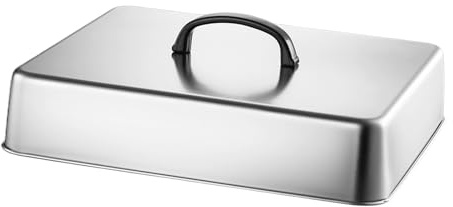 Hiemible Schmelzglocke - Hitzebeständiger rechteckiger Deckel mit rutschfestem Griff,Zubehör für Flachgrillplatten | für BBQ Grill, Burger, Fleisch, Campingkochen