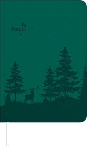 Buchkalender Forest 2027: Taschenkalender A5 (15x21 cm) - Tagesplaner mit Zeiteinteilung, Leseband, Notizbereich & Monatsübersicht, für Beruf, Schule & Alltag