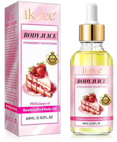 P-Beauty Erdbeer Körperöl 60 ml - Body Oil Strawberry Shortcake - Körperöl & Massageöl - Feuchtigkeitspflege, schnell einziehend, Duftöl für weiche Haut & Glow, Liebesöl Ganzkörperpflege Öl
