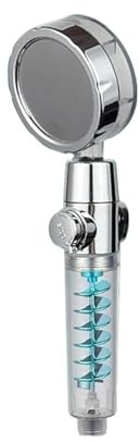 Hochdruck Handbrause, Doppel-Turbo Duschkopf mit Propeller-Wasserdüse, Ein-Tasten-Stopp und Massagefunktion für Badezimmer(Upgrade-Blue)