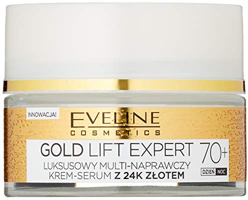 Eveline Cosmetics Gold Lift Expert Antifalten Stark straffende CREME TAG&NACHT 70+ mit 24Karat Gold 50ml