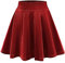 Urban GoCo Donna Vintage Svasata Mini Gonna da Pattinatrice Versatile Elastica di Velluto Gonna Rosso Brillante M