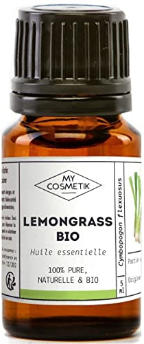 MY COSMETIK - Ätherisches Zitronengrasöl - Aus biologischem Anbau - HEBBD/HECT chemotypisiert - 100% rein und natürlich - ECOCERT-zertifiziert - 5 ml