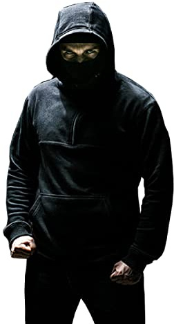 Herren Kapuzenpullover Frontline mit Sturmhaube in schwarz I Full Face