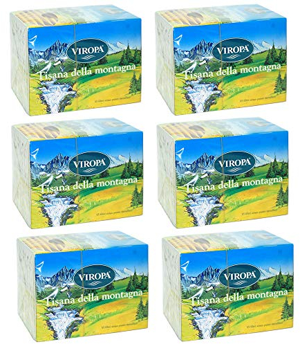 Viropa - 6x Tisana della Montagna (Infuso Bergkrauter) - 15 Bustine - Tisane ed Infusi in Filtro