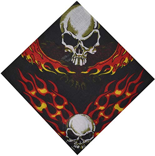 Schals & Tücher Bandana Halstuch Bikertuch Nickituch Kopftuch Baumwolle Mundschutz Piratentuch (Totenkopf 6)