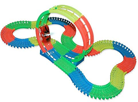 Lightning Speedy Nouveau Circuit Looping Inédit Flexible, modulable avec 150 Rails luminescents et 1 SUV Lumineux